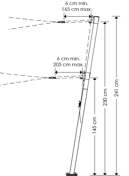 Mast für Sonnensegel silber